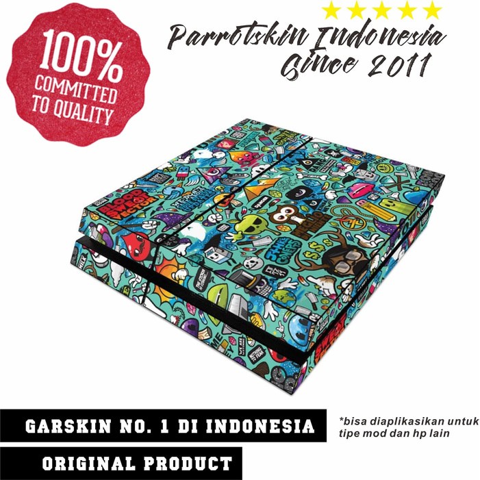 Paket Garskin Premium Sony PS4 skin doodle  Free Custom Gambar