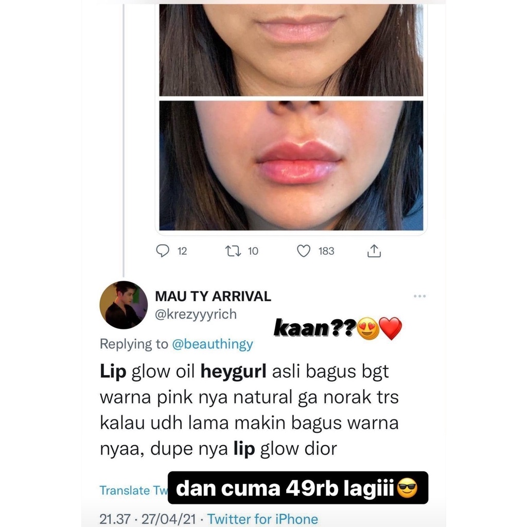 BEST SELLER!LIP GLOW OIL BY HEYGURL | SAFFRON MASK HEYGURL SAFFRON HEYGURL LIP GLOW HEYGURL LIPGLOW OIL HEYGURL LIP SERUM LIP OIL HEYGURL LIPPIE SERUM SERUM BIBIR PENCERAH BIBIR MASKER SAFFRON HEYGURL ORGANIC MASK SAFFRON MASK BY HEYGURL HEYGURL.ID