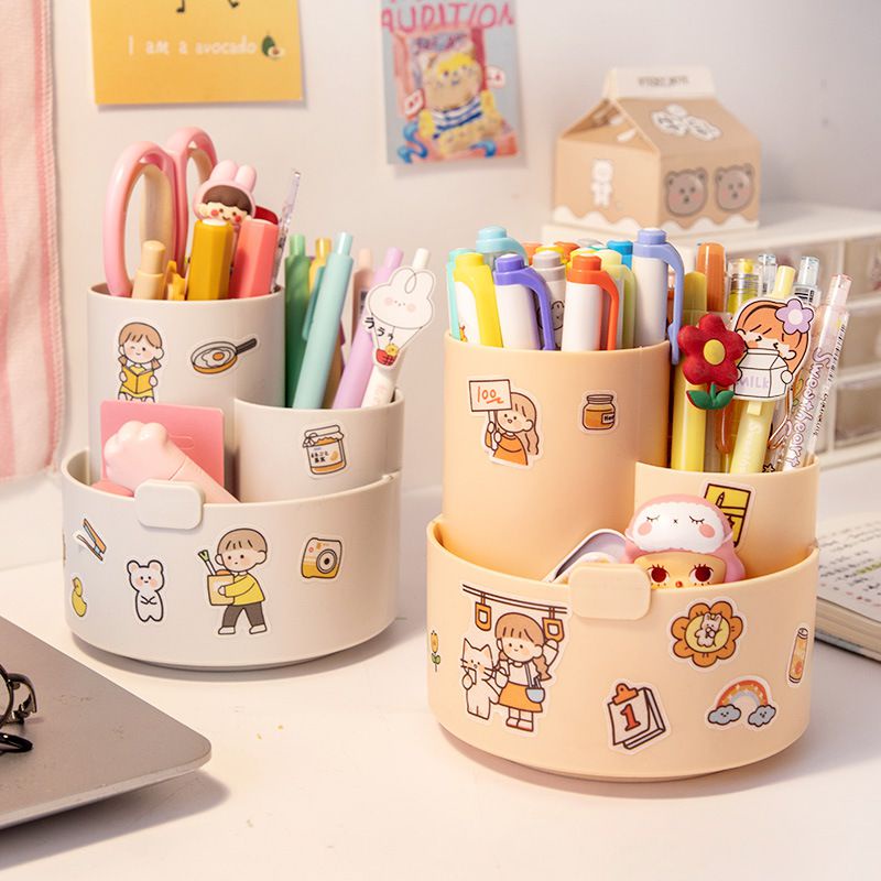 【Ready Stock！！】Rotating Pencil Holder Desktop Organizer Student Stationery Office Accessories