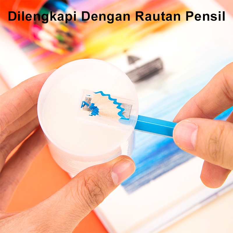 Deli Pensil Warna 24 Warna Pulpen Warna Warni Pulpen Warna Kayu Bentuk Segi Enam Pensil Colored Pencil 7014