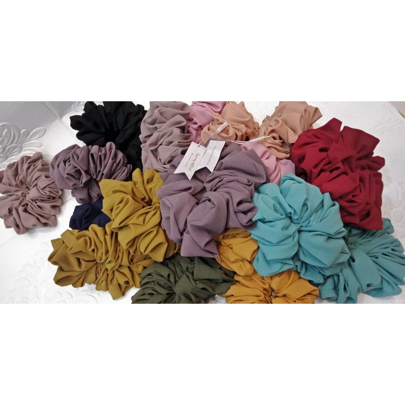 SCHRUNCHIE HIJAB JUMBO CEPOL,IKAT RAMBUT PREMIUM,IKAT RAMBUT CEPOL,KUNCIR RAMBUT