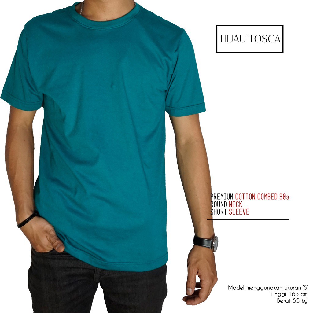 Naga Clothing Baju Kaos  Polos  Hijau  Toska Tua 1000 Cotton 