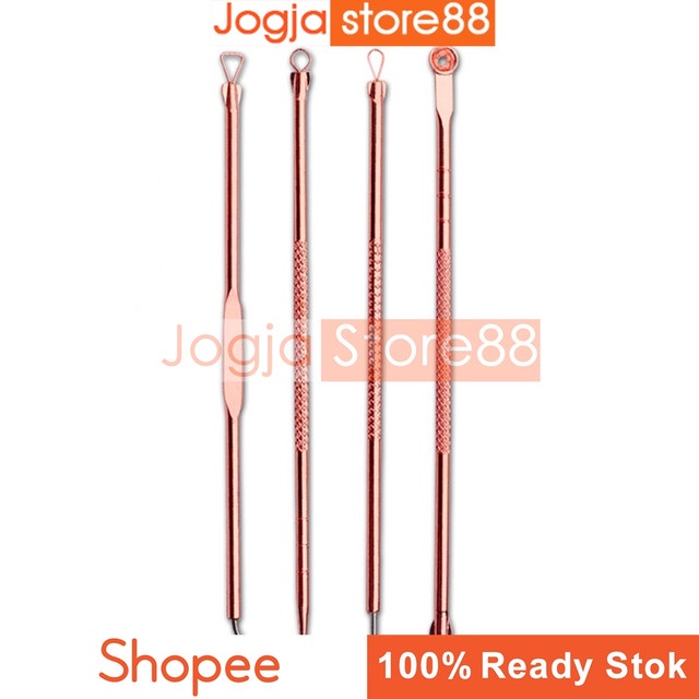 Perlengkapan Perawatan Wajah dari Jerawat dan Komedo 4 PCS - Rose Gold