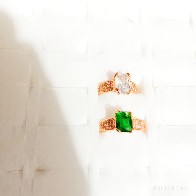 cincin wanita xuping permata model kotak