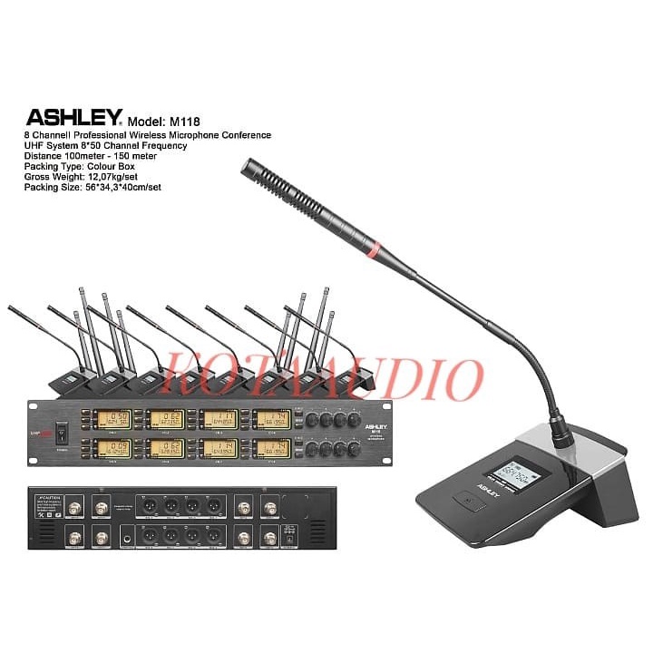 Mic Wireless Podium Ashley M118/ M 118 Multi Channel Original