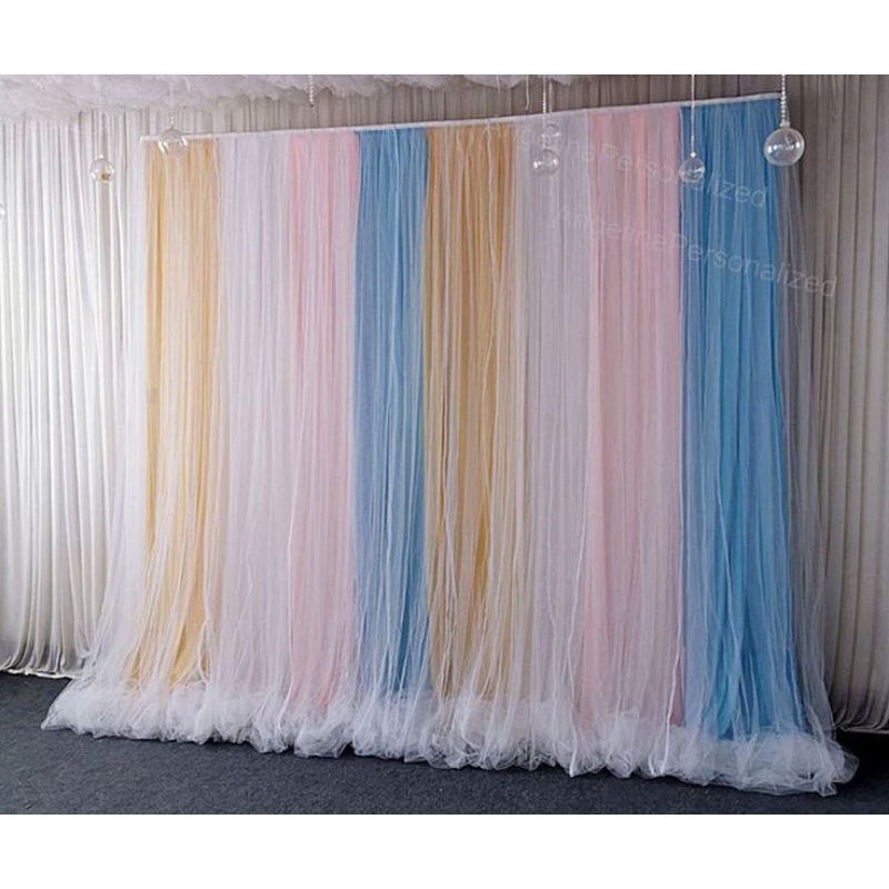 backdrop background  dekorasi pesta lamaran ulang tahun aqikah warna warni abutai lapis tile