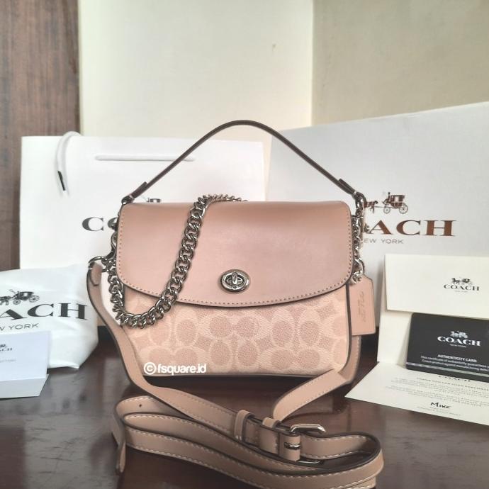 Bag Canvas - Coach Cassie Crossbody 19 In Signature Canvas Sand Taupe Bag Tas Ori