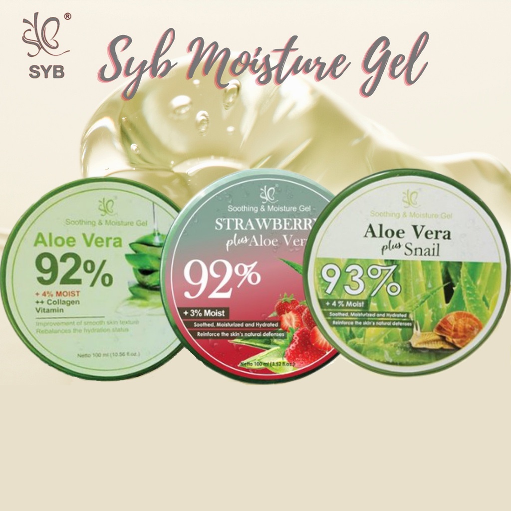 SYB ALOE VERA 92% Soothing &amp; Moisture Gel (Aloevera/Strawberry/Snail) - 100ml