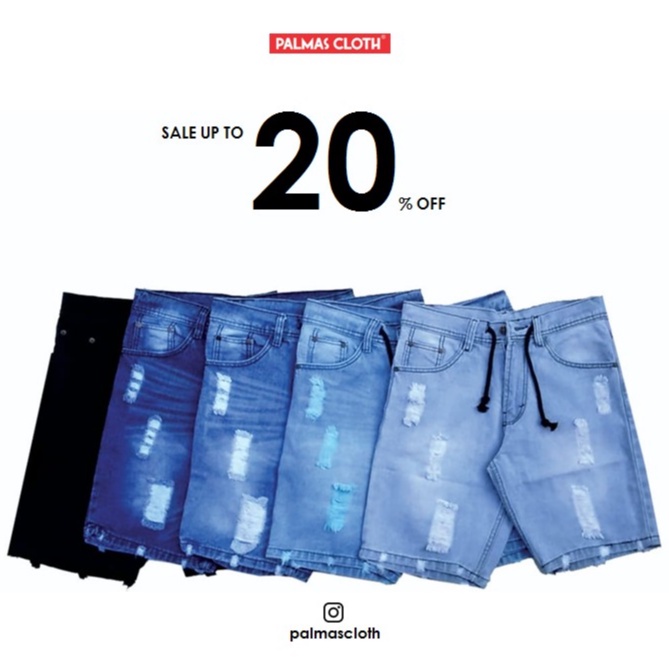 Celana Pendek Jeans Pria Sobek-Sobek 28-33 (Atas Lutut)