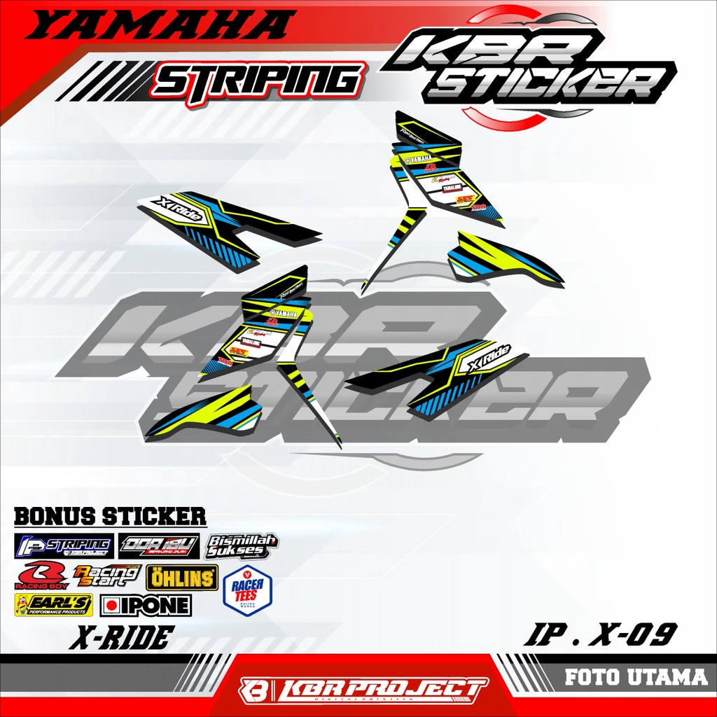 X RIDE (COD) STICKER STRIPING MOTOR YAMAHA X RIDE VARIASI.09