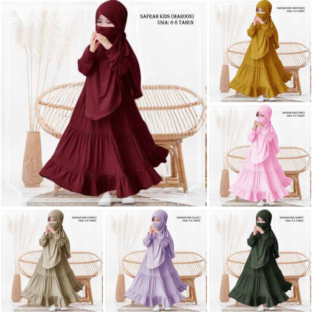 FenishaStore Baju Gamis Anak Perempuan Terbaru SAFRAH Kids Bisa Bayar Ditempat COD