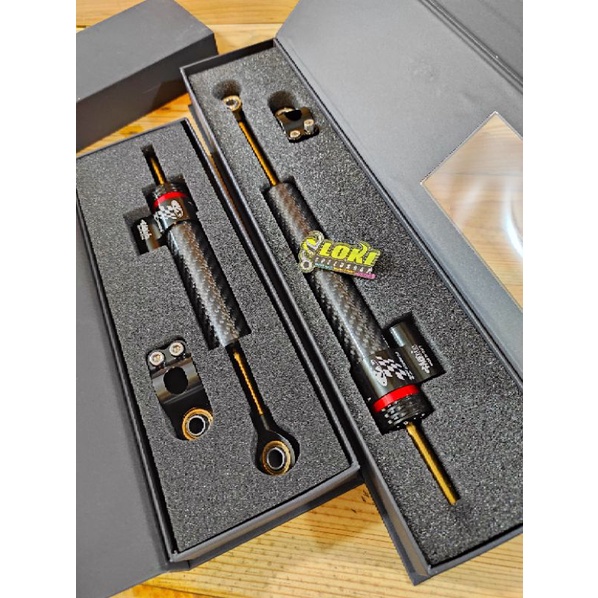 Stabilizer Stabiliser Steering Damper Matris Carbon Silver Panjang Pendek Ninja R RR Rxking-1
