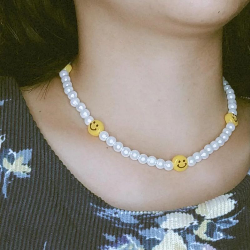 Kalung mutiara motif manik manik smile || Kalung choker || pearl necklace