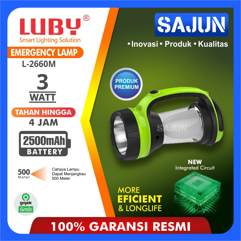 Lampu Emergency Senter Luby L-2650 M