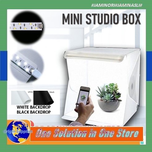 MINI STUDIO BOX LENGKAP LIGHTING LED BACKGROUND/MINI STUDIO FOTO BOX