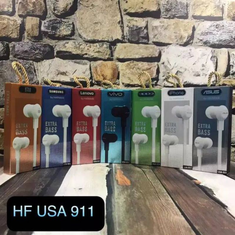 Hf Handsfree Headset Brand USA 911 Extra Bass QT002