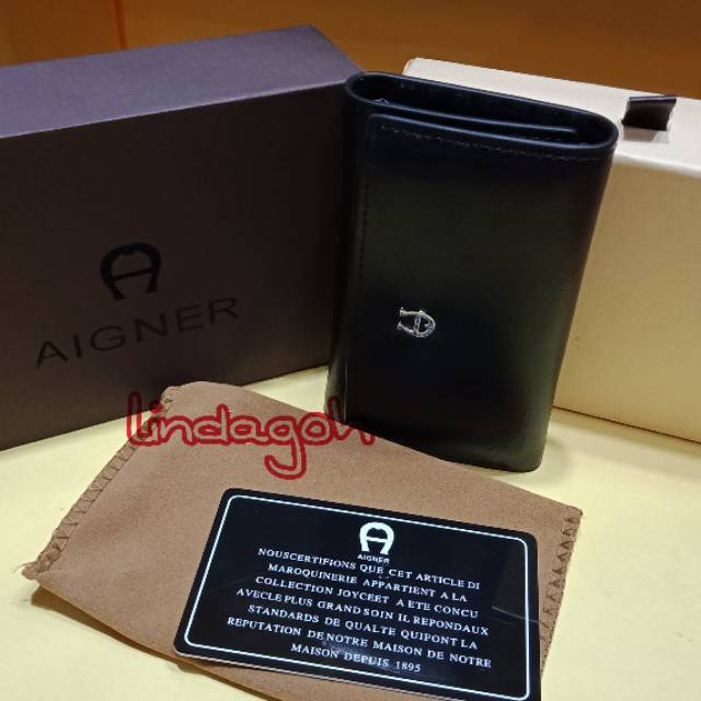 Dompet aigner gantungan kunci kulit kualitas super premium pria wanita