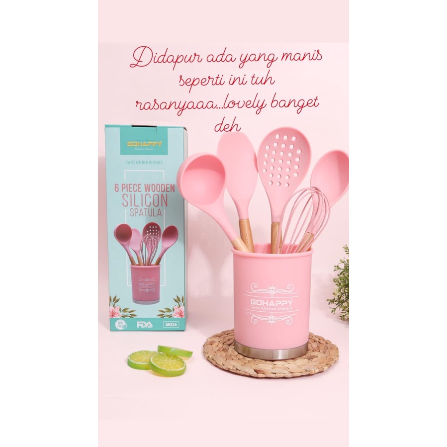 GOHAPPY - SPATULA SILICON 6 PCS SUTIL SET SENDOK MASAK 2025