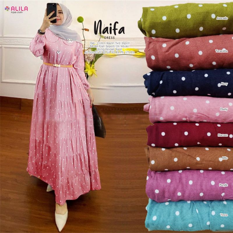 NEW NAIFA MIDI DRESS GAMIS ORIGINAL BY ALILA