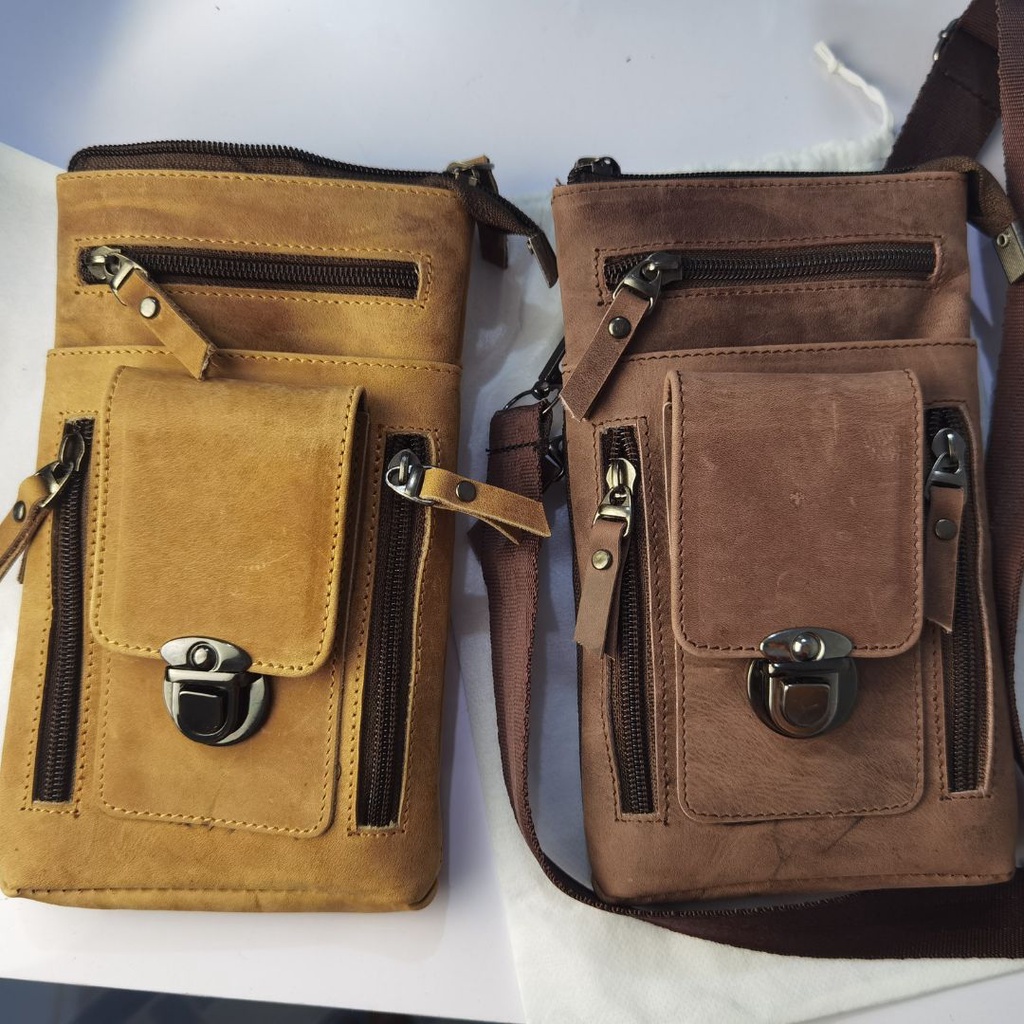 Tas Selempang Kulit Sapi Asli Pria