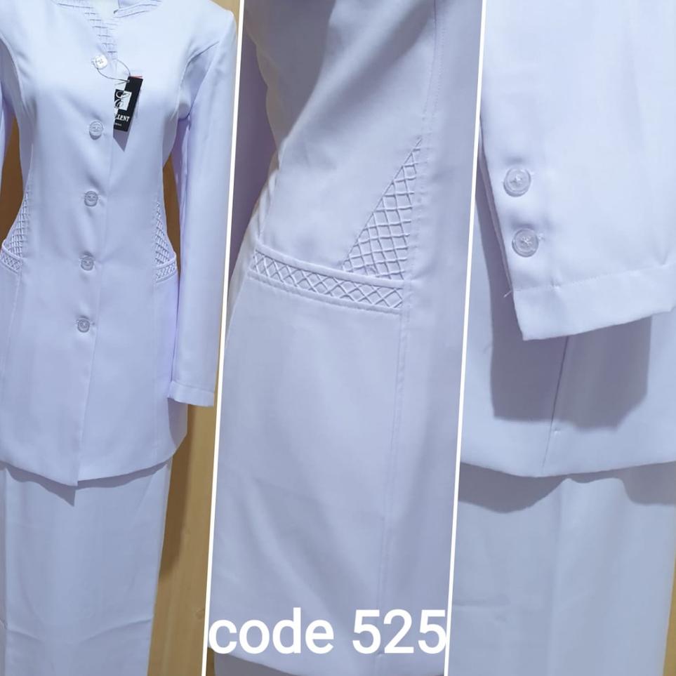 Model Baru.. Blazer Wanita Putih Set Celana Baju Seragam Dinas Wanita Putih Set Rok A Seragam PNS AS