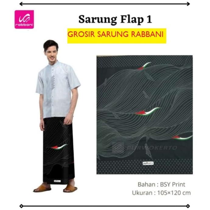 Ready oke] Rabbani Sarung Palestine Flap 1 Hitam Motif Palestina Terbaru