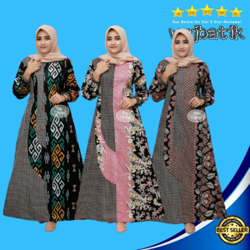 Gamis Batik Manggar, Padi,sekar,cantik,kubis,kipas,daun,kupu,nadine,gendis,kawung,termurah