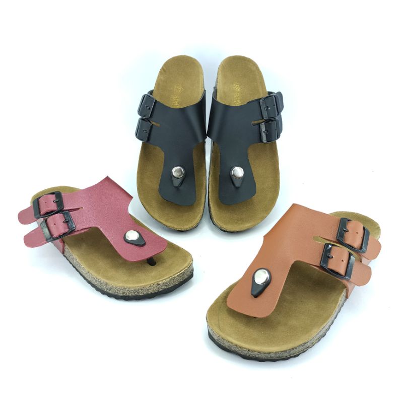 Sandal Birken Wanita Sendal Jepit Motif Gesper Andis AF17