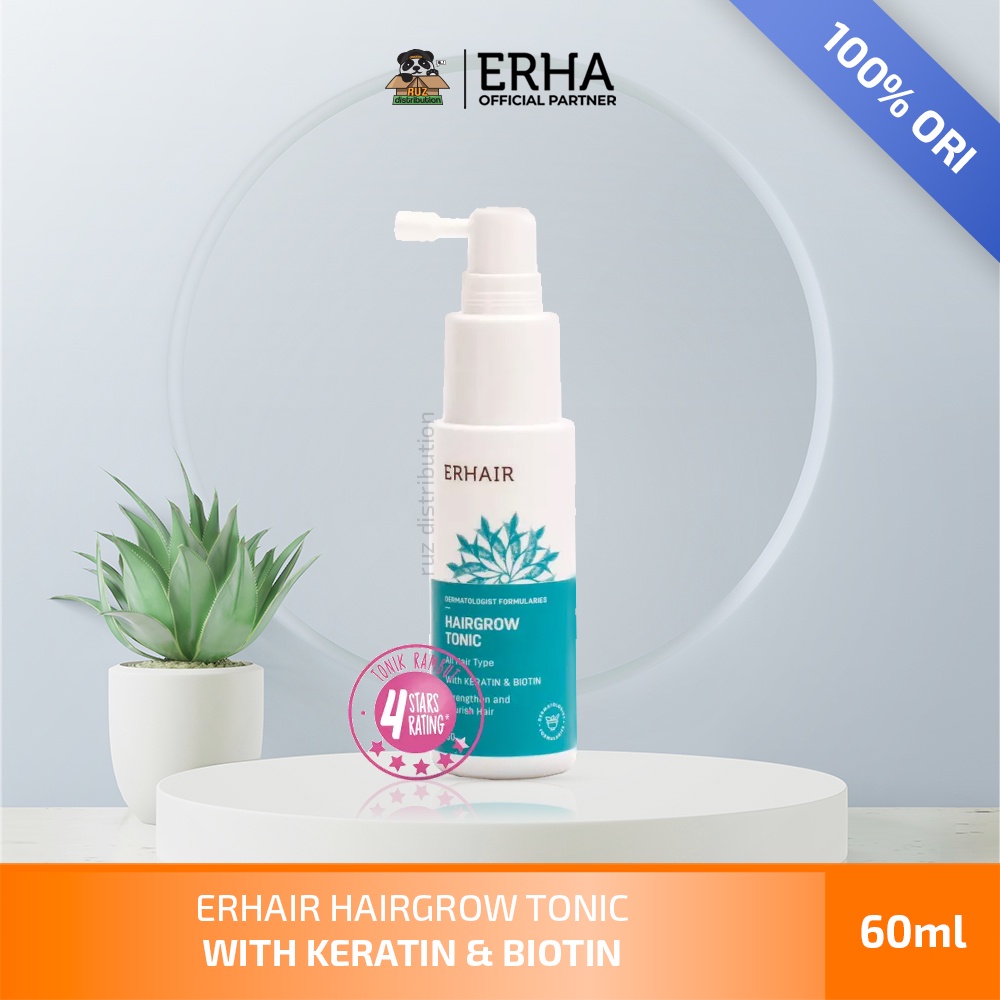 ERHAIR Hairgrow Tonic With Keratin Biotin 60ML - Solusi Rambut Rontok