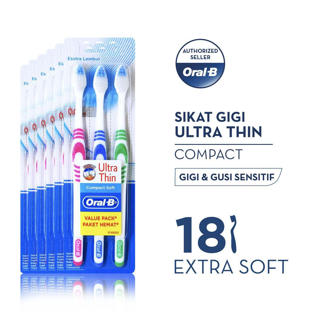 Oral-B Sikat Gigi Ultra Thin Compact Soft 3s - Isi 6