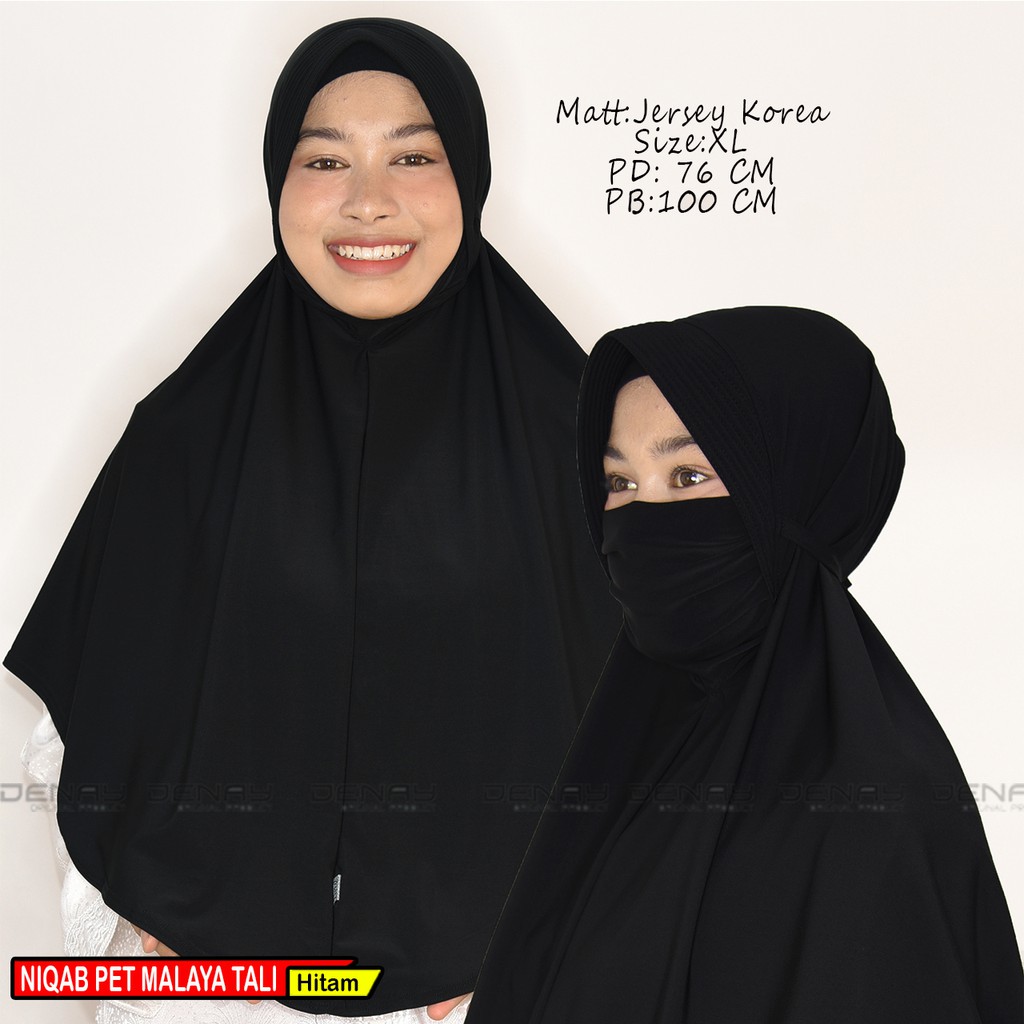 TOKODENAY - Hijab Masker - Niqab Malaya 2in1 - Bahan Jersey - Jilbab Wanita Muslimah - Best Seller