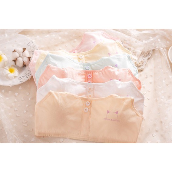Miniset Anak Remaja Import Motif Kucing #2 / Bra Anak Bahan Katun Berkualitas Motif Lucu