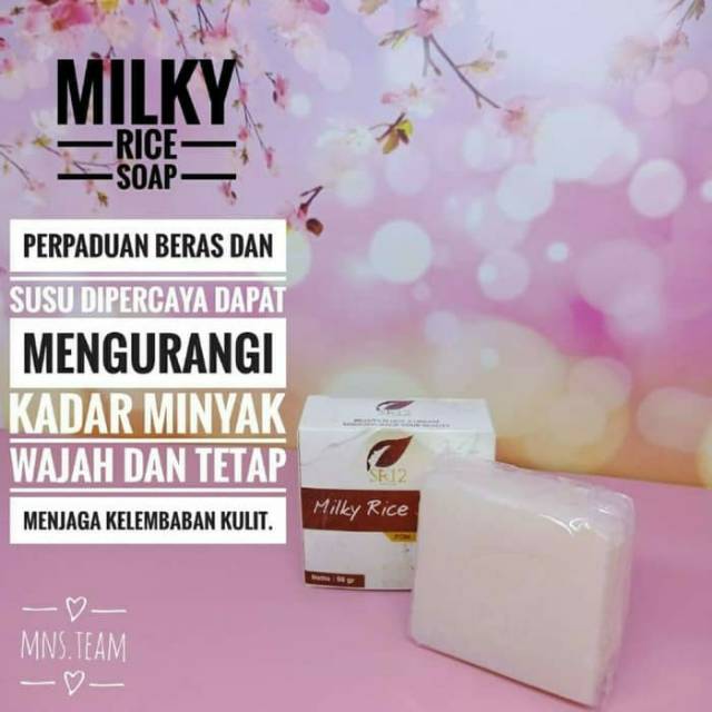 Pembersih wajah sabun susu beras milky rice soap SR12 BPOM ORIGINAL