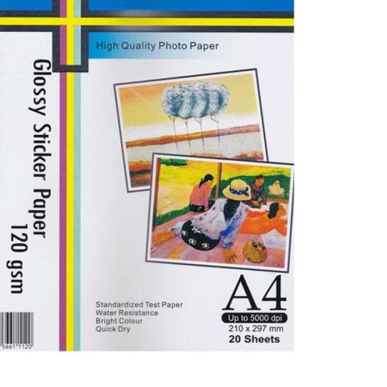 

✾ Coral Glossy Photo Sticker Paper 120 Gsm (Pack 20 Sheets) ❋