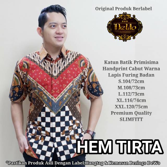 Kemeja Batik Lengan Panjang/Hem Batik Lengan Pendek TIRTA