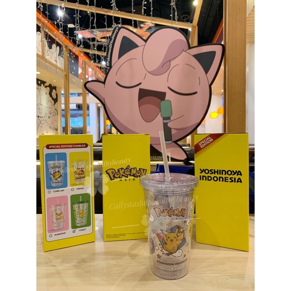 Tumbler Pikachu Comic Art Pokemon Asia Special Edition Yoshinoya Limited Stok