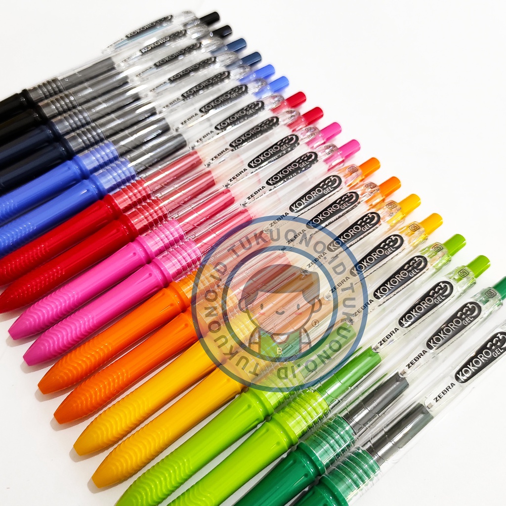 

ZEBRA KOKORO Gel Pen 0.5 Super Fine | TINTA SESUAI WARNA BODY | Ballpoint Bolpen Pulpen Pen