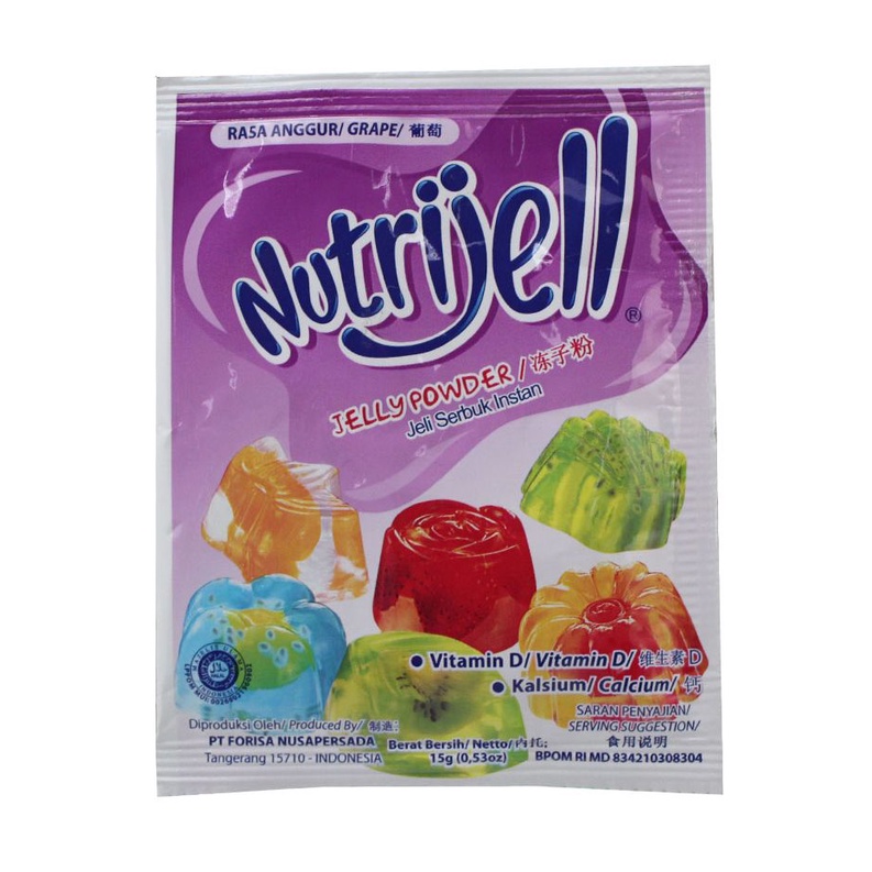 

NUTRIJELL Agar - Agar Rasa Anggur / Grape Jelly Powder Sachet 15gr