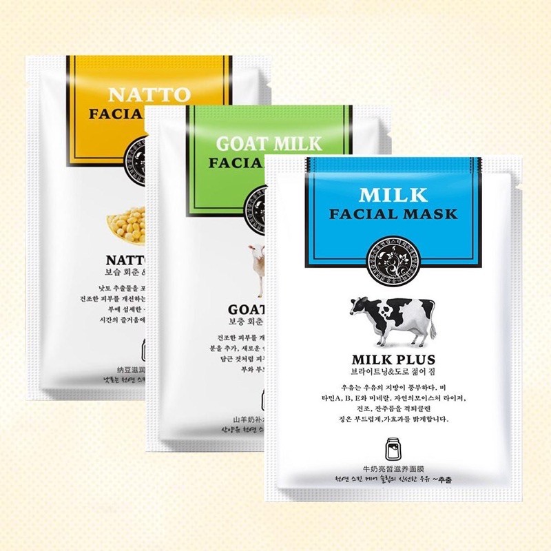 Rorec Milk Facial Sheet Mask / Masker Susu Korea Original 100%
