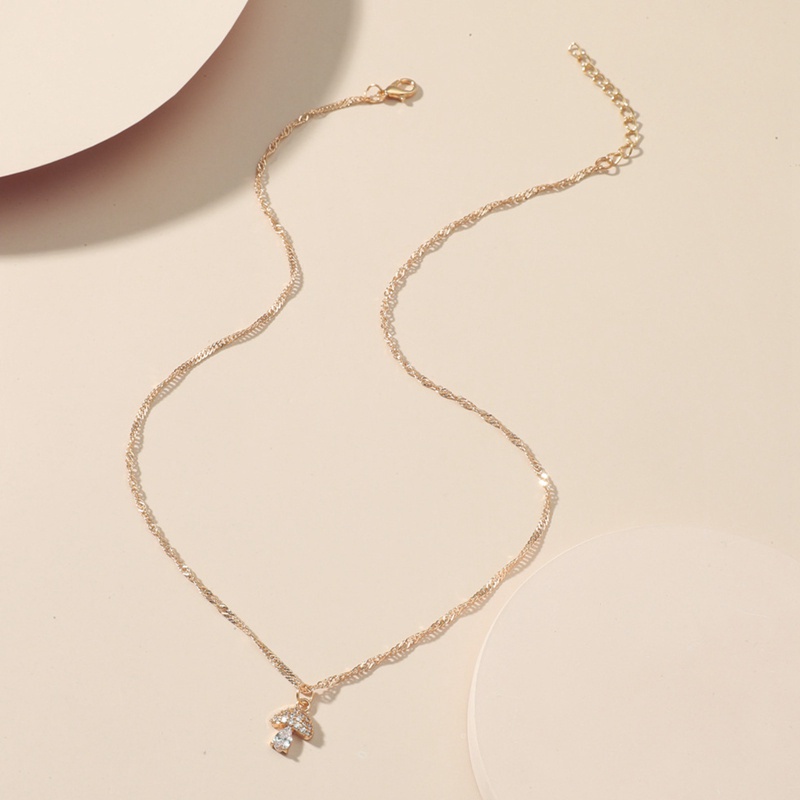 New 925 Sterling Silver Mushroom Shape Clear CZ Link Chain Necklace For Women Statement Necklace Wedding Femme Jewelry