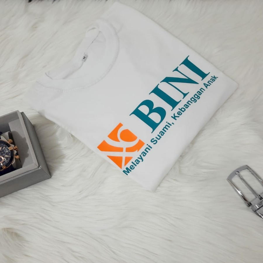 KAOS BAJU PRIA WANITA BINI PLESETAN BNI COMBED 30S TERLARIS/COD