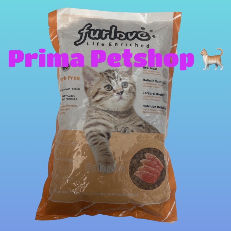 Furlove Kitten &amp; All Life Stage semua usia kitten dan adult makanan kucing kering 1 kg