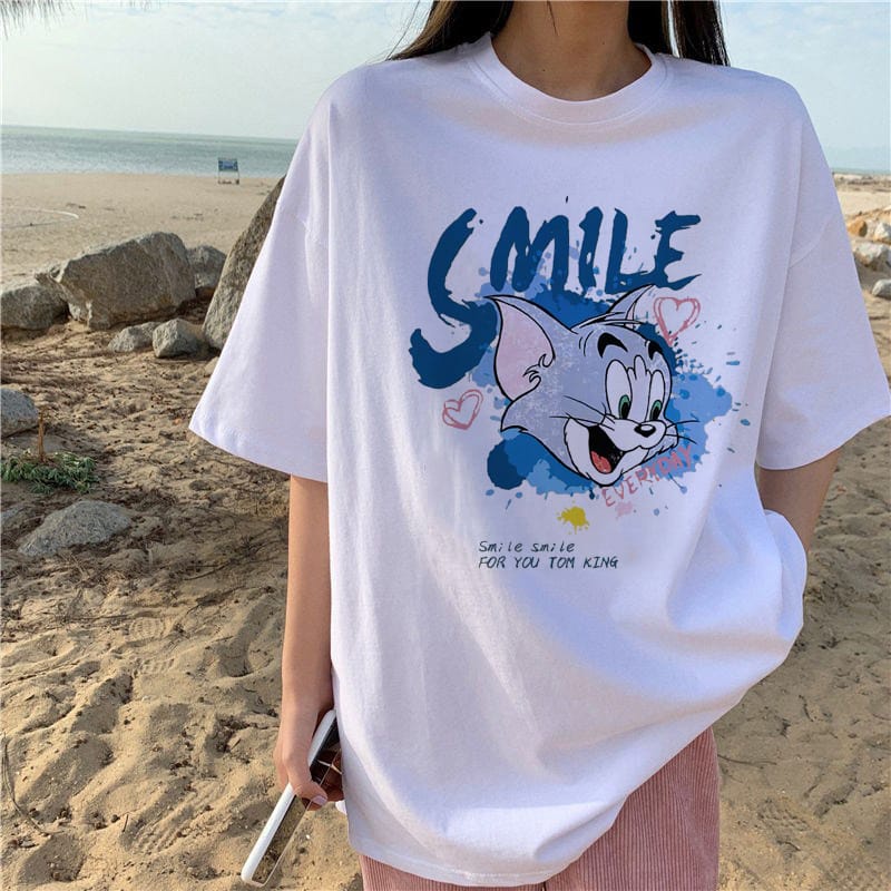 MYSTIQUE.ID-BAJU KAOS SMILE T-SHIRT LUCU DAN AESTHETIC