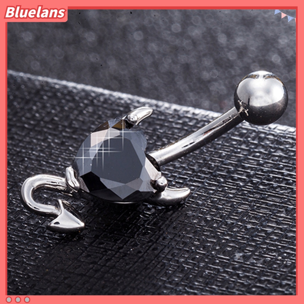 Bluelans Fashion Sexy Heart Shape Navel Belly Button Ring Rhinestone Body Piercing Jewelry