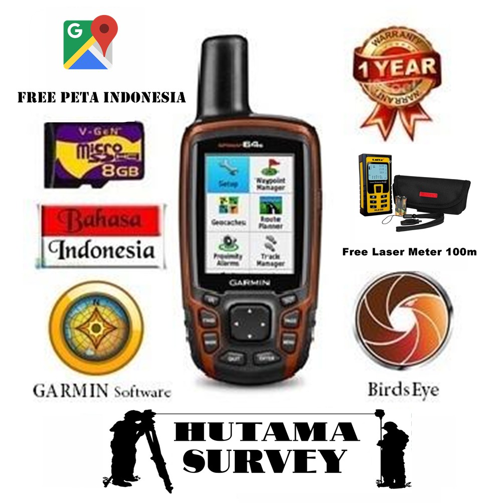 Jual Garmin GPS 64s + Memory 8GB + Garansi + + Peta Indonesia + Free