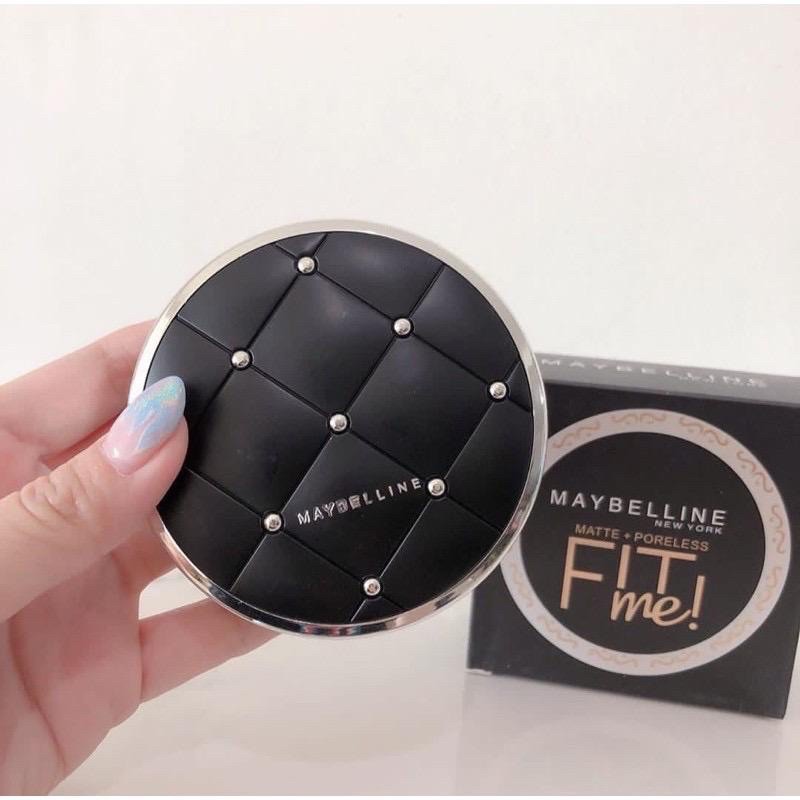 [Per Pc] Bedak Maybelline Fit Me! 2in1 Compact Powder Biru &amp; Hitam Motif