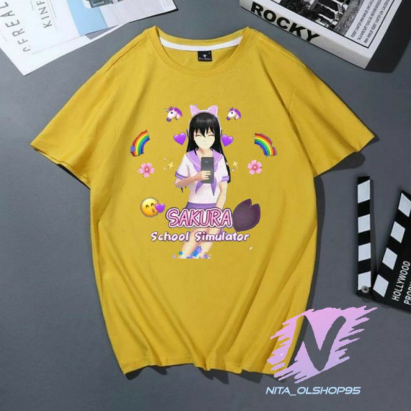 kaos sakura school simulator baju kaos anak sakura pelangi