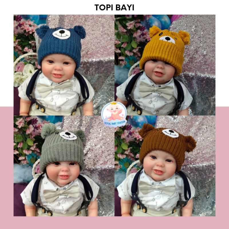 Topi Rajut Bayi Bear 3D Lucu Premium Style Cowok Cewek