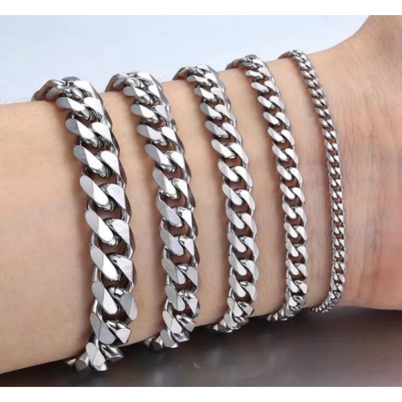 gelang rantai pria monel (besi putih) anti karat