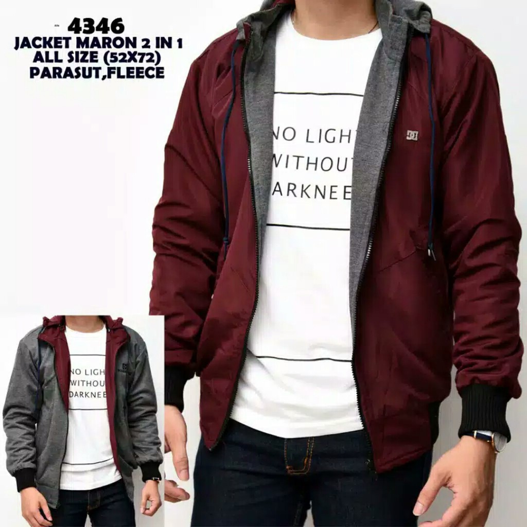 ( 16 VARIAN WARNA ) JAKET BOLAK BALIK 2IN1 / JAKET PRIA / JAKET PARASUT / JAKET MOTOR / JAKET DISTRO